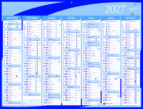 Calendrier semestriel Lyreco - 33 x 42 cm