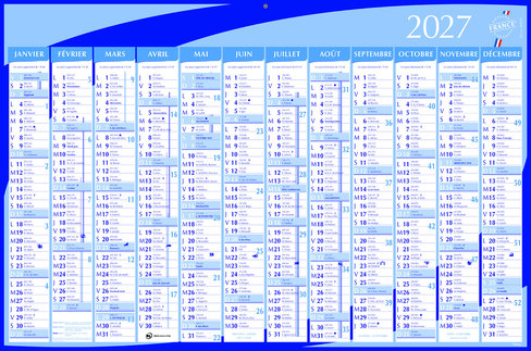 Calendrier mural Lyreco - 12 mois avec atlas - 61,5 x 37 cm