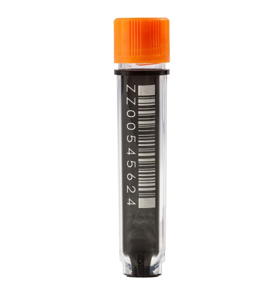 Cryotube 0,8ml pas de vis ext. sans bouchon, code 2D, rack