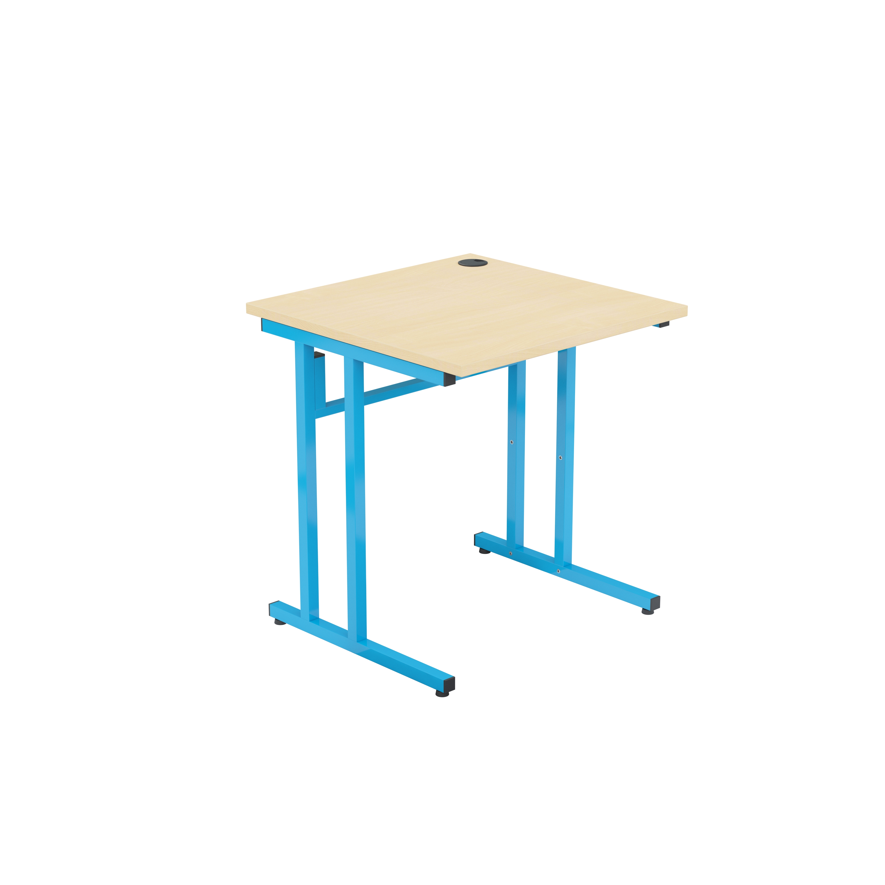 Table Dana 70 x 70 cm - plateau stratifié écran posé - piétement à dégagement latéral