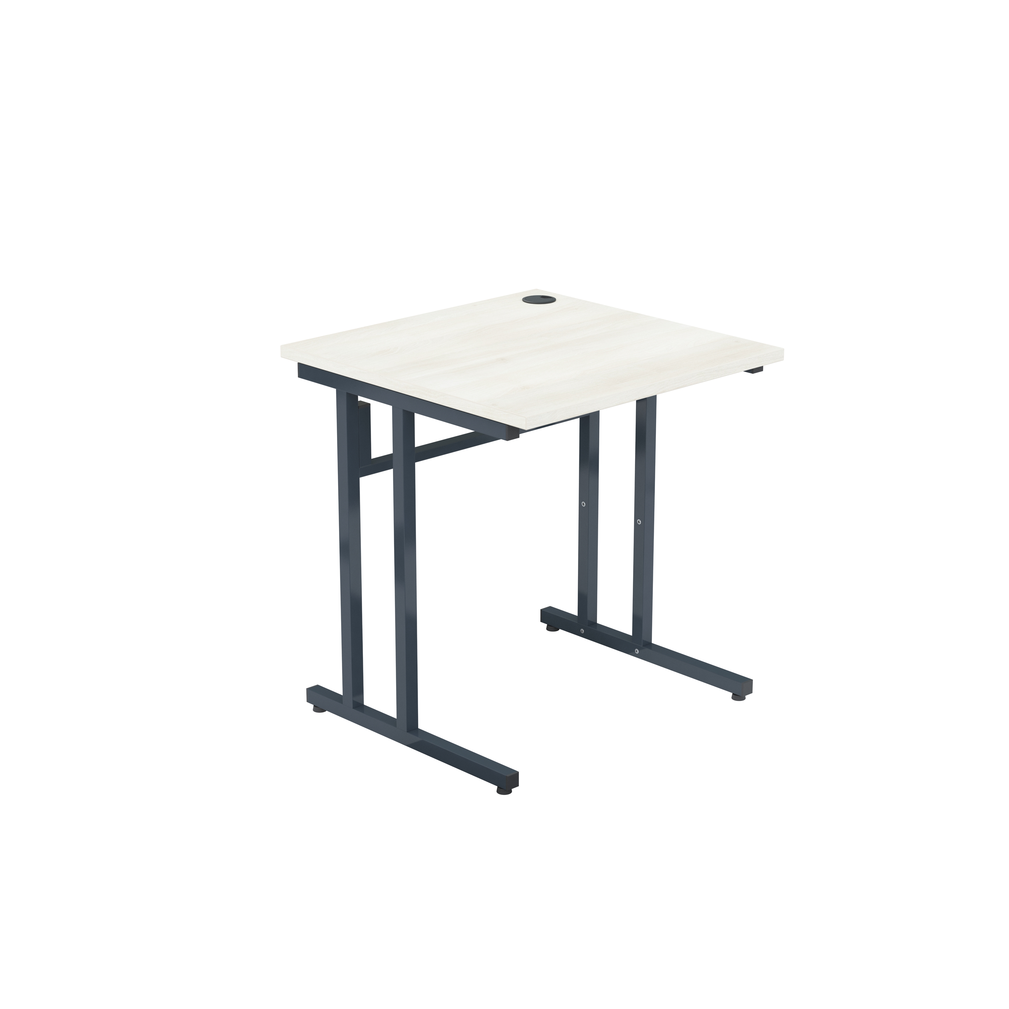 Table Dana 70 x 70 cm - plateau stratifié écran posé - piétement à dégagement latéral
