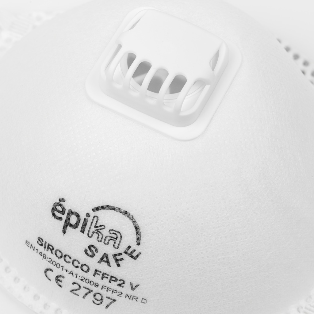 Masque FFP2V SIRICCO avec soupape - sachet de 10 - Makrite Industries Inc