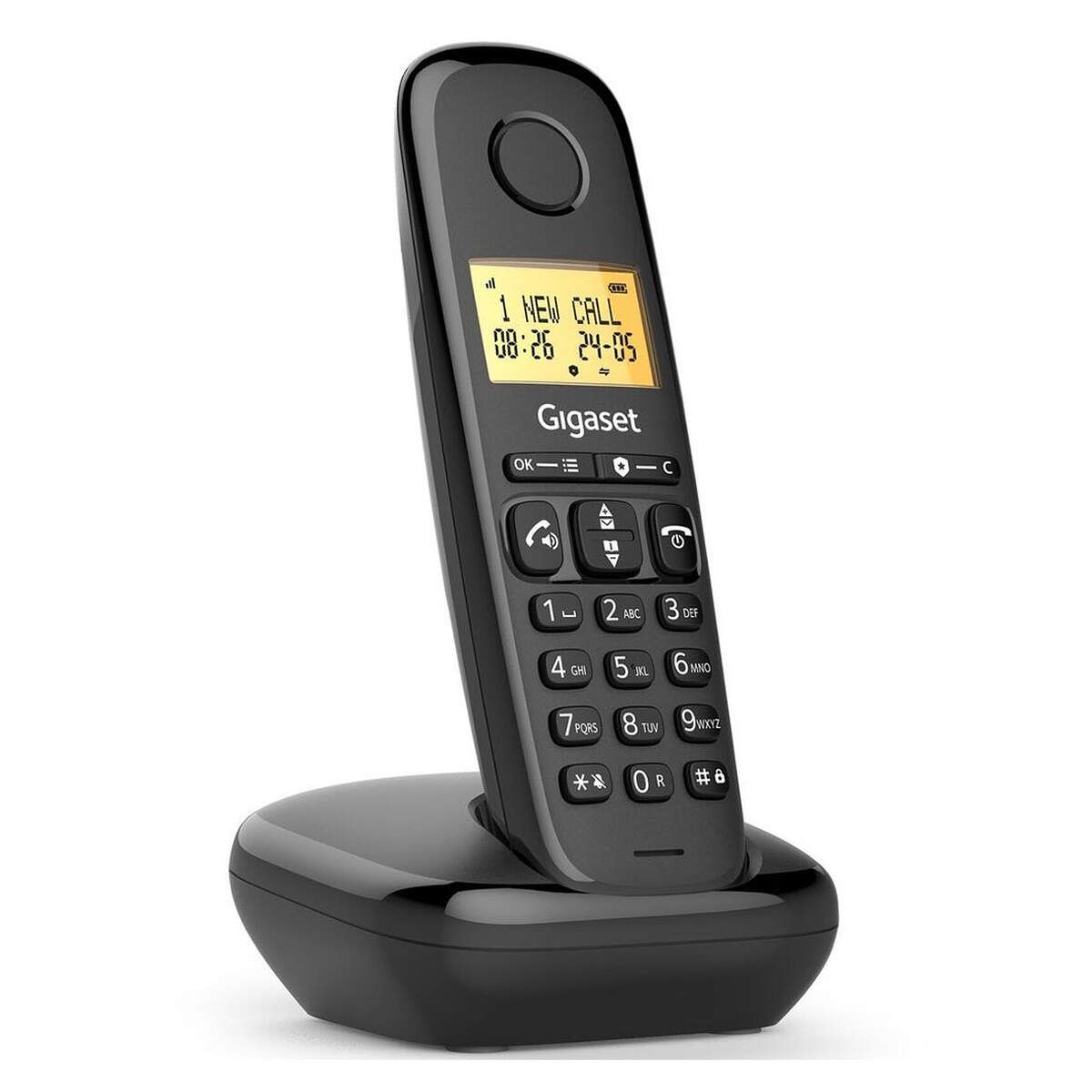 Téléphone DECT Gigaset BASIC 100 - inclus socle de charge + bloc alimentation secteur