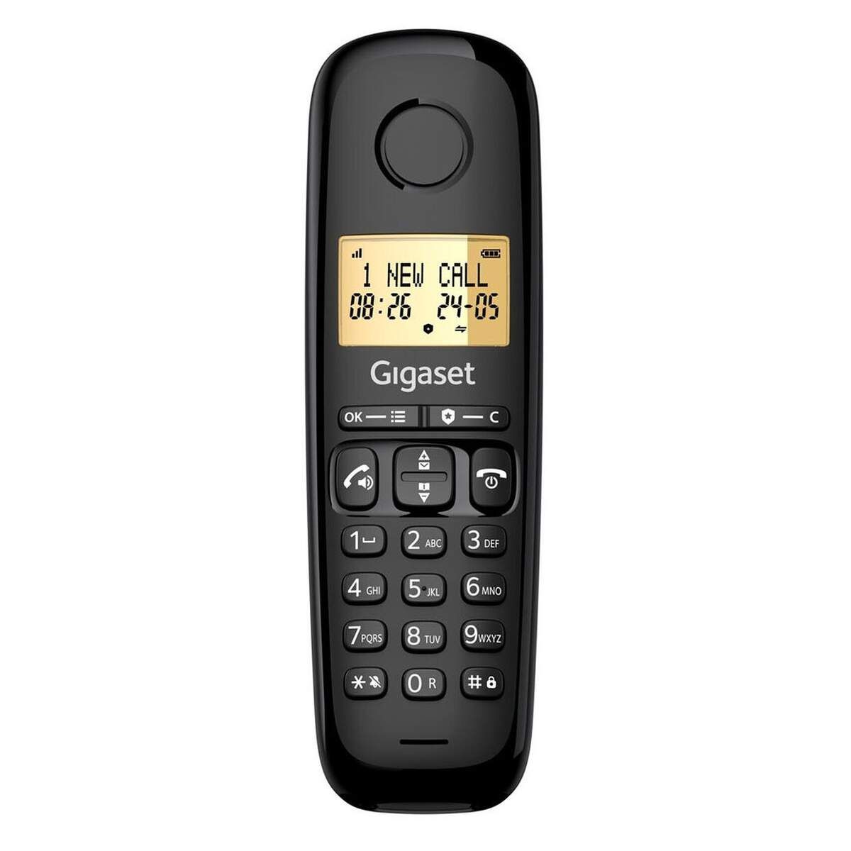 Téléphone DECT Gigaset BASIC 100A avec répondeur - inclus socle de charge + bloc alimentation secteur