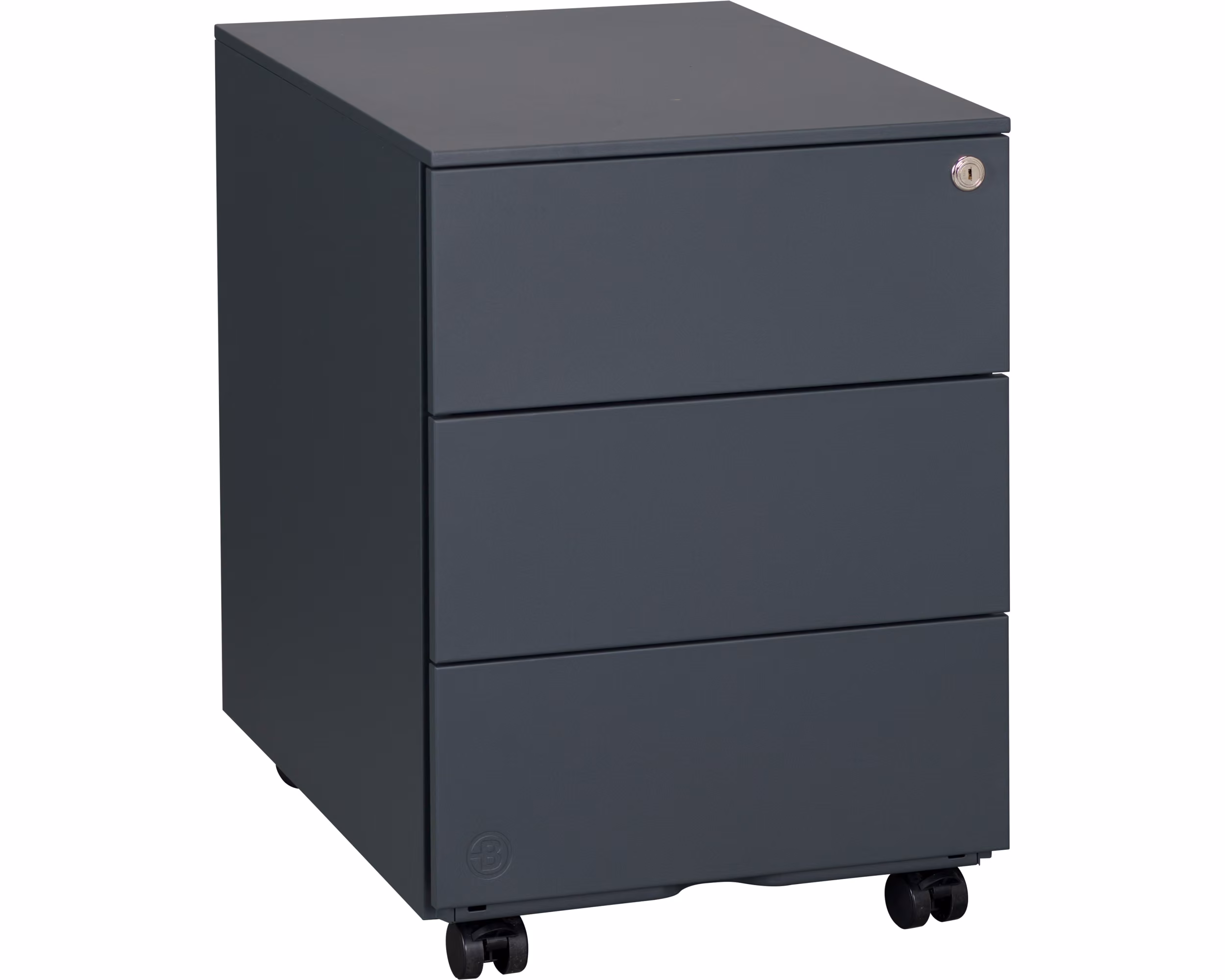 Caisson mobile métal Bruneau - 3 tiroirs plats - anthracite