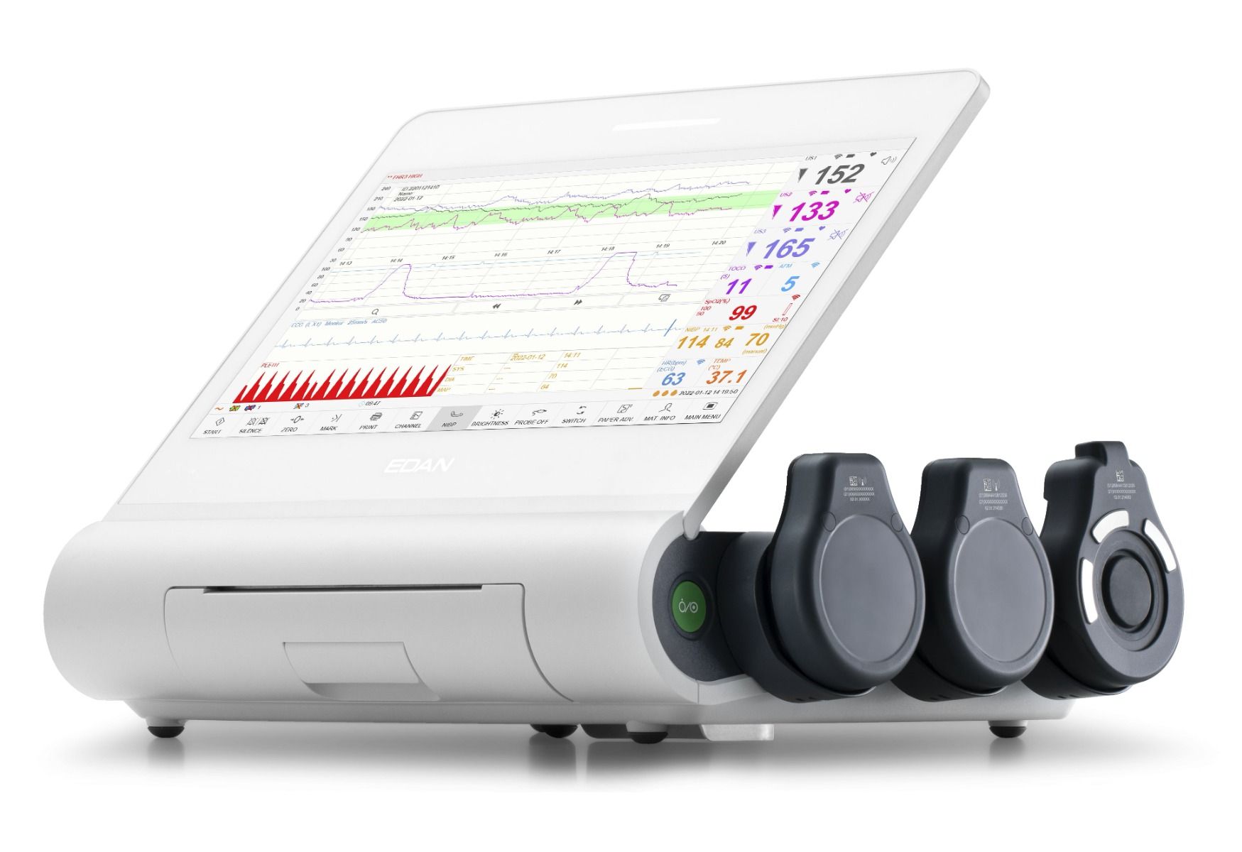Moniteur foetal Edan F12 Air, destiné à une utilisation en antepartum, écran de 13.3 pouces