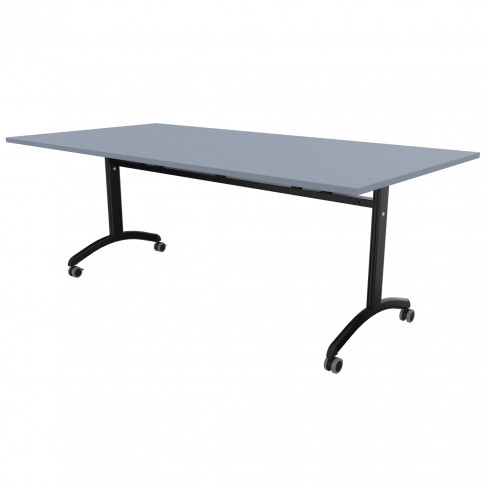 Table mobile rabattable rectangulaire FT12 - 200 x 100 cm - piétement époxy - plateau stratifié