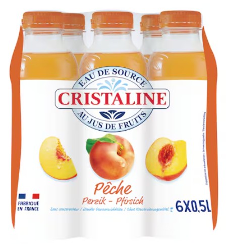 Eau Cristaline aromatisée citron/citron vert - 24 bouteilles de 0,5 L