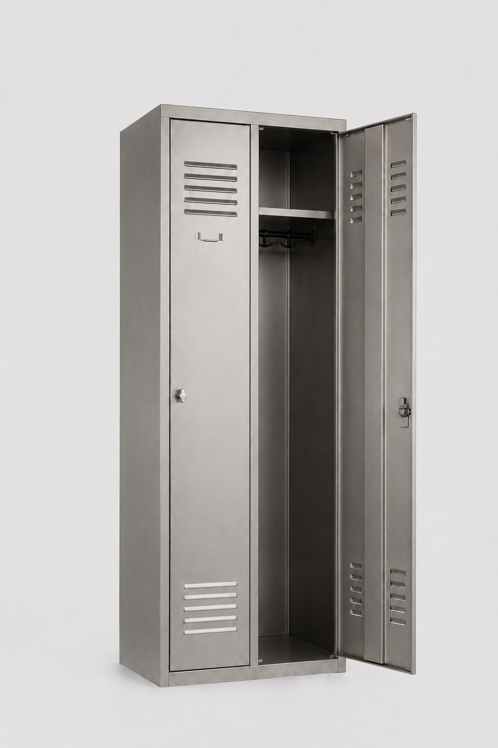 Vestiaire industrie propre 2 colonnes inox - serrure à clé ou moraillon