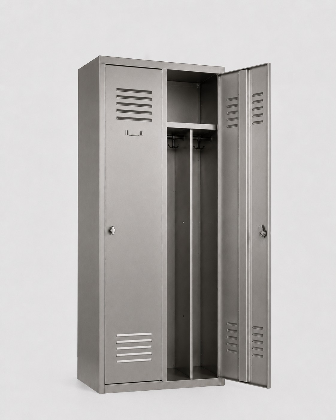 Vestiaire industrie salissante 2 colonnes inox - serrure à clé ou moraillon