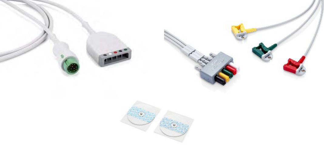 Kit ECG Mindray électrodes + câble + brins 3 dérivations - adulte - pince - l'unité