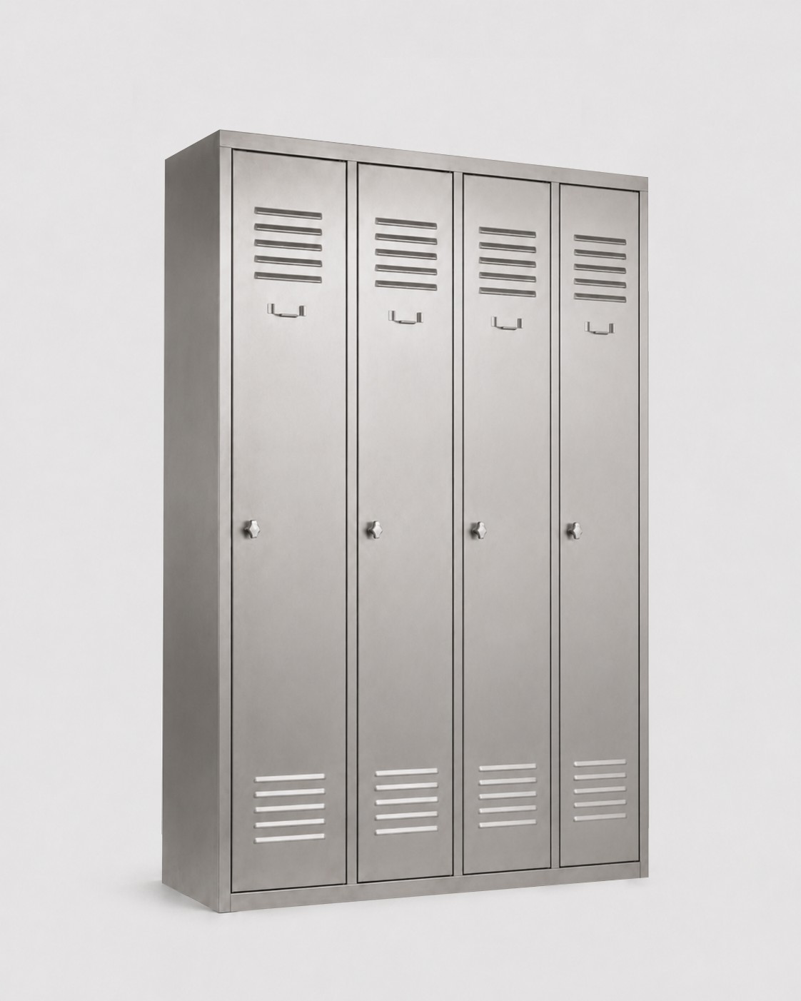 Vestiaire industrie propre 4 colonnes inox - serrure à clé ou moraillon