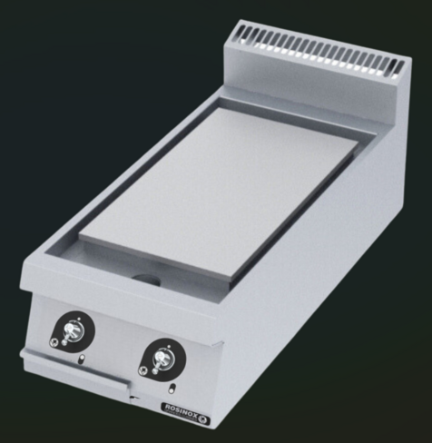 Plaque coup de feu électrique en fonte 20 dm² 2 zones de chauffe 2x3 kW Largeur 400 mm - vérins Destockage