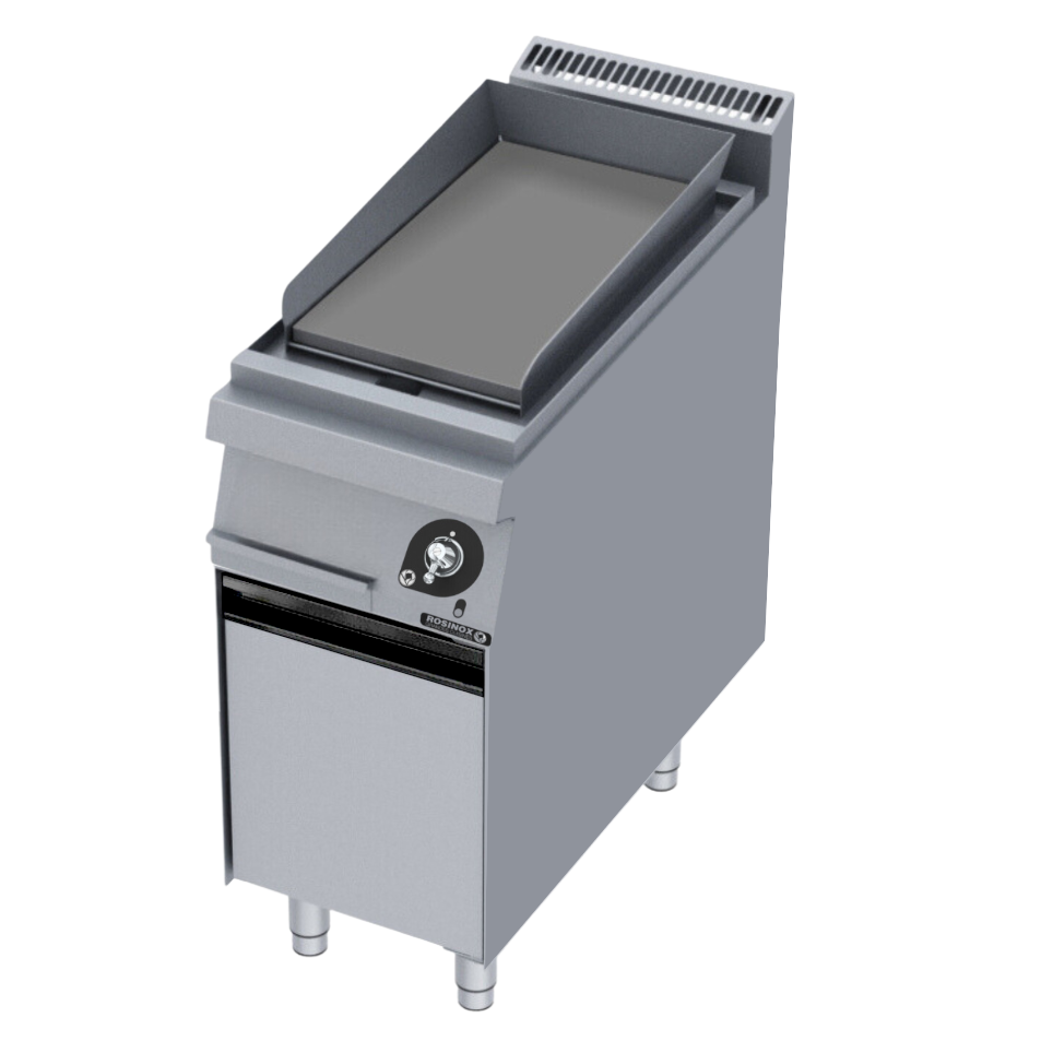 Plaque à snacker électrique inox duplex lisse 20 dm² - 7,2 kW - Largeur 400 mm vérins pieds de montage Destockage