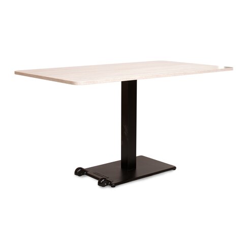 Table Ziiit - 130 x 70 cm - plateau stratifié antibactérien chant ABS - piétement central acier embase fonte