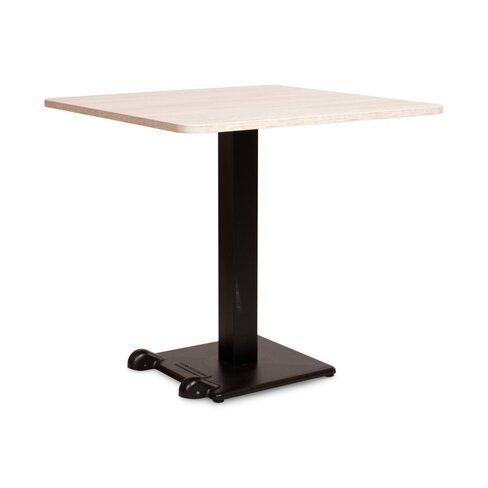 Table Ziiit - 70 x 80 cm - plateau stratifié antibactérien chant ABS - piétement central acier embase fonte