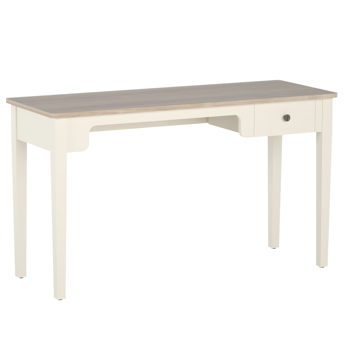 Table bureau Camomille avec tiroir - 134 x 50 cm - plateau stratifié antibactérien chant ABS - structure hêtre massif