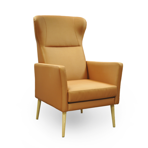 Fauteuil Maud - tissu enduit - piétement hêtre massif