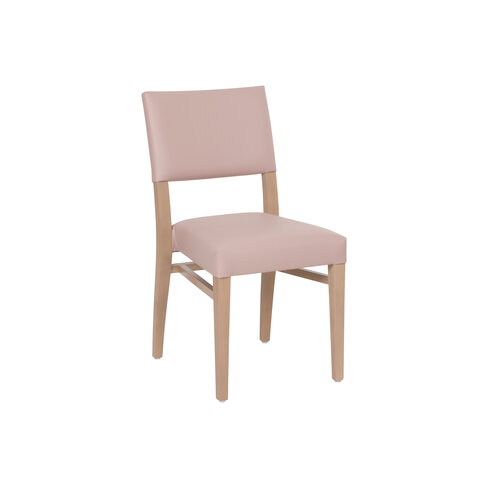 Chaise 4 pieds Germain - assise et dossier tissu enduit - structure hêtre massif - empilable par 4