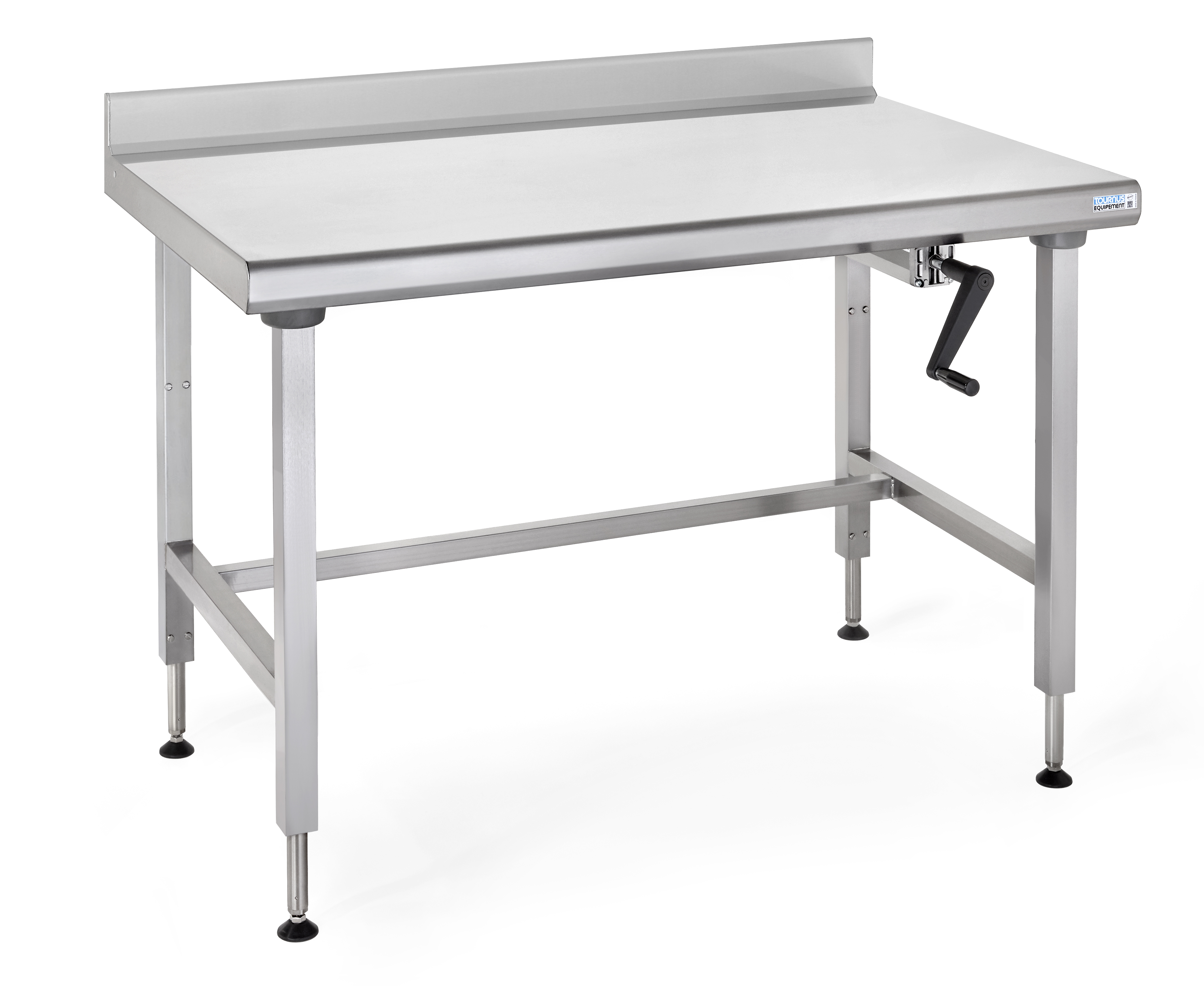 Table ergonomique inox adossée à hauteur variable - l. 140 cm