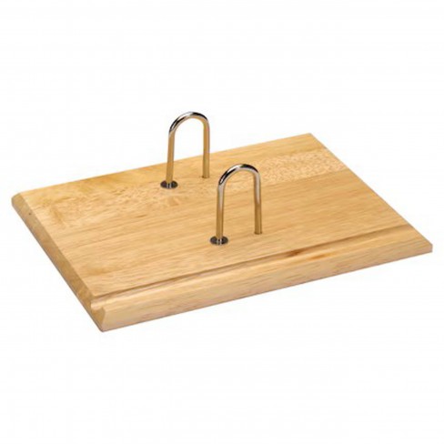 Planchette 2 anneaux - bois vernis - pour bloc éphéméride de 372 feuillets