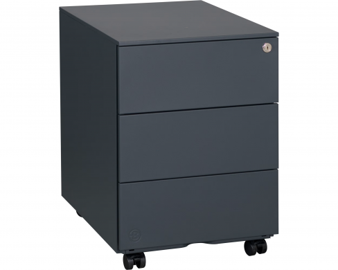 Caisson mobile métal Bruneau - 3 tiroirs plats - anthracite