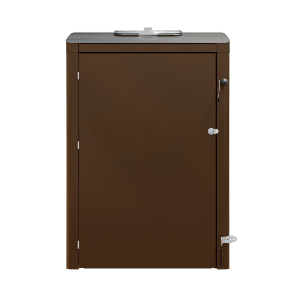 Abri bac Vertigo RAL 8025 livré et installé