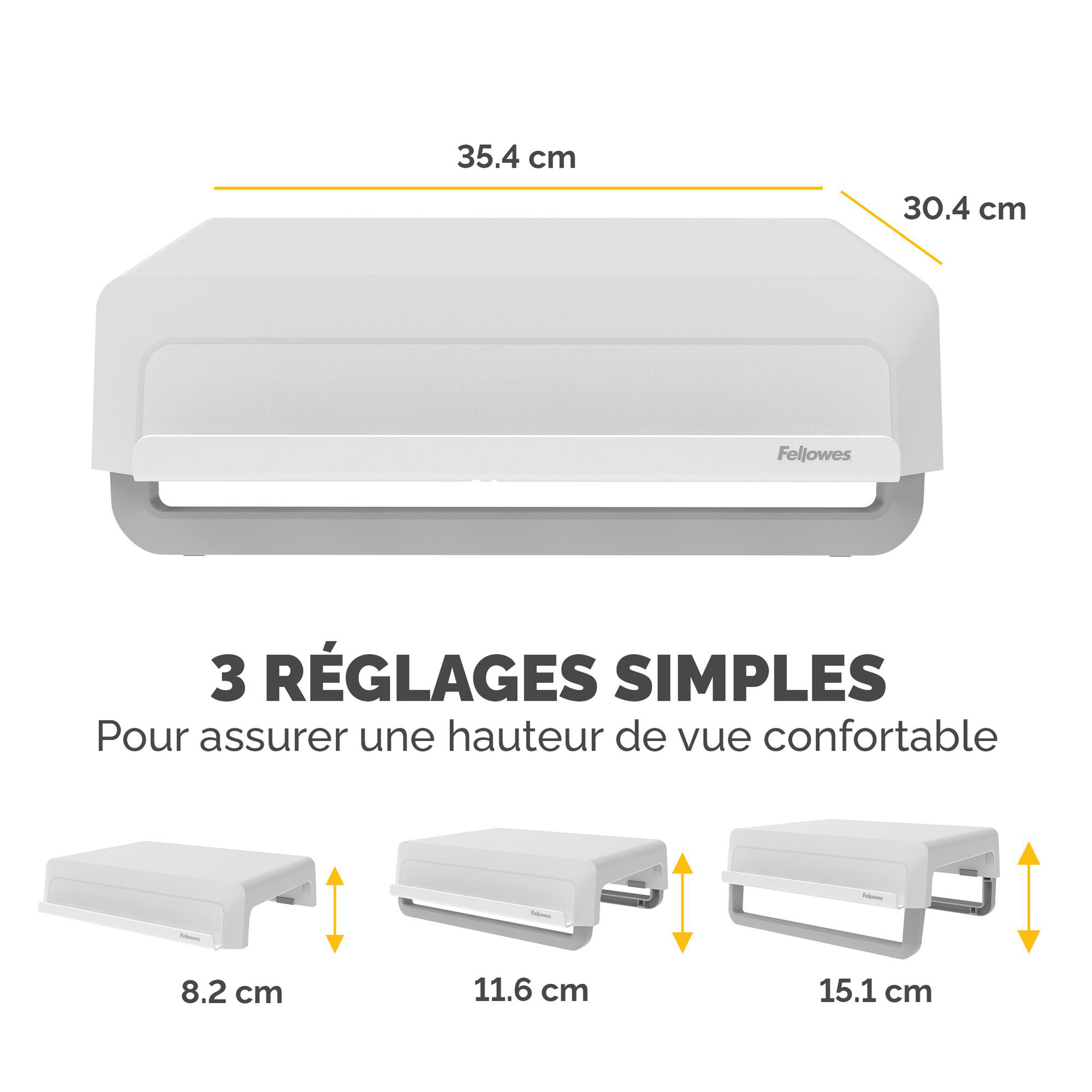 Support moniteur Fellowes Breyta - réglable en hauteur - 3 positions - blanc