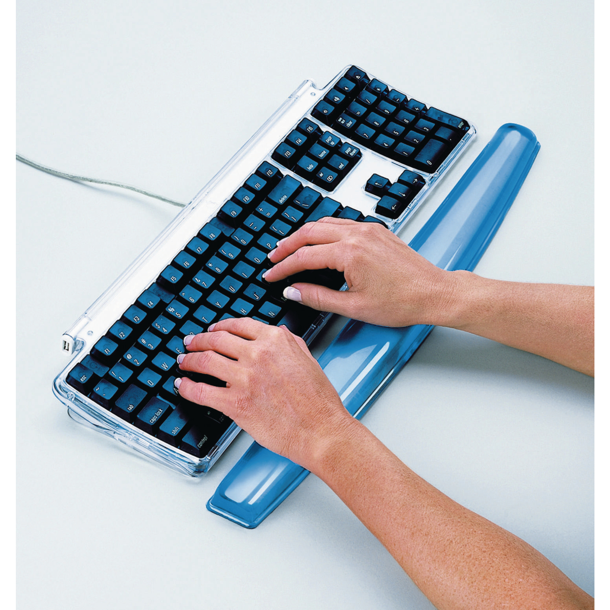 Respose-poignets Fellowes Gel Crystal - bleu