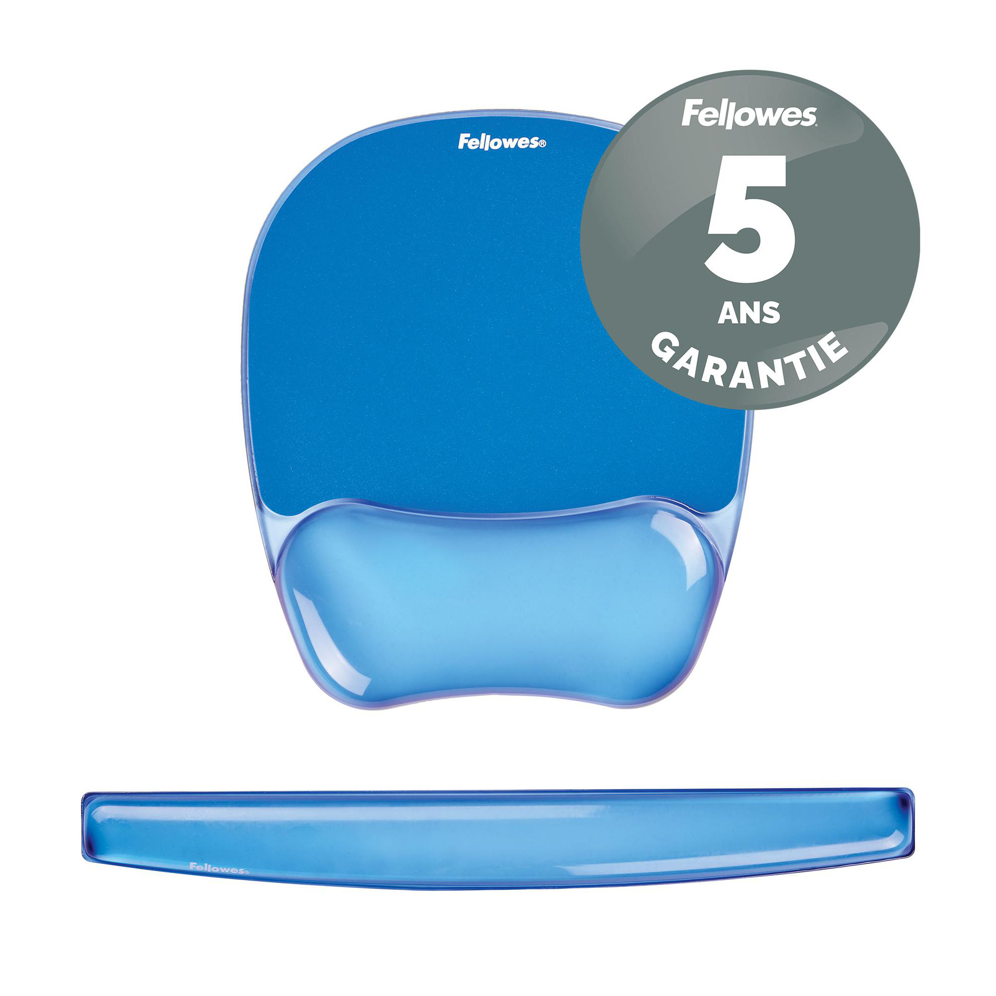Respose-poignets Fellowes Gel Crystal - bleu