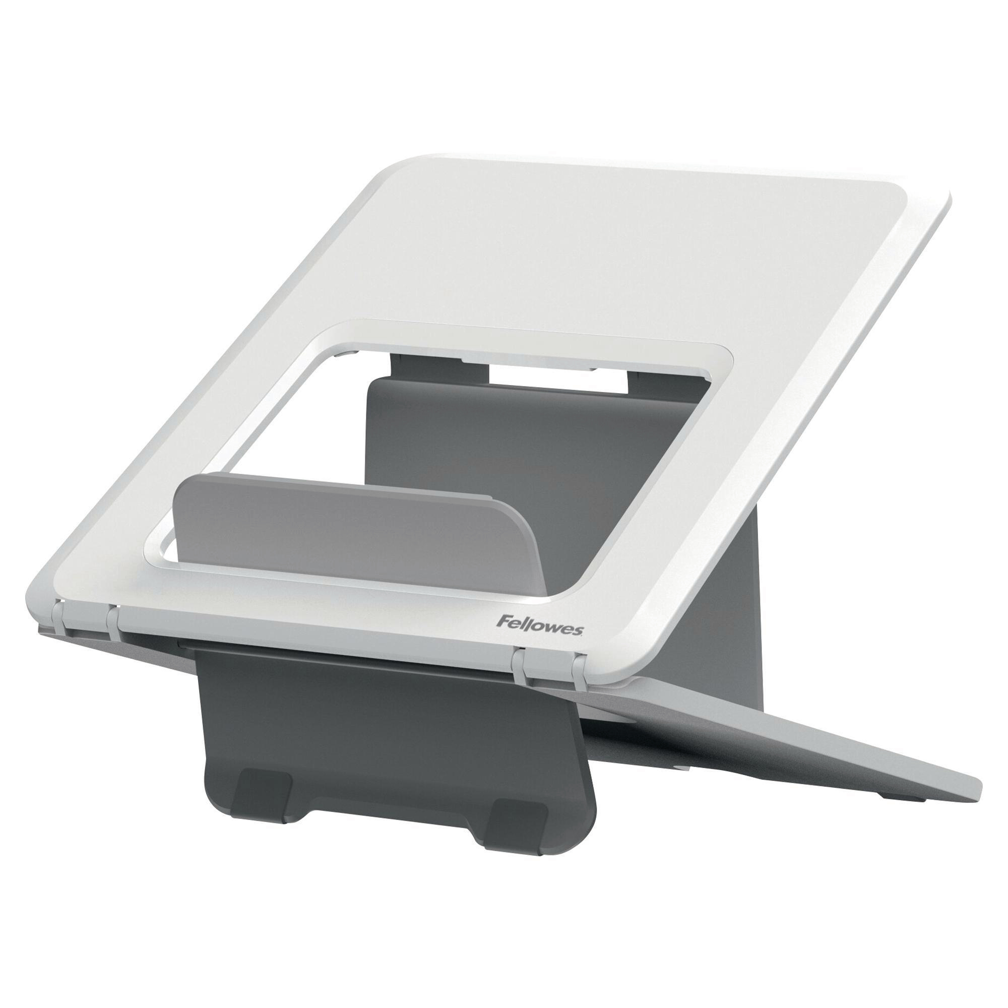Support pour ordinateur portable Fellowes Breyta - réglable en hauteur- 12 positions- blanc - lot de 5