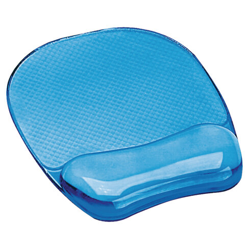 Tapis de souris repose-poignets Fellowes Gel Crystal - bleu