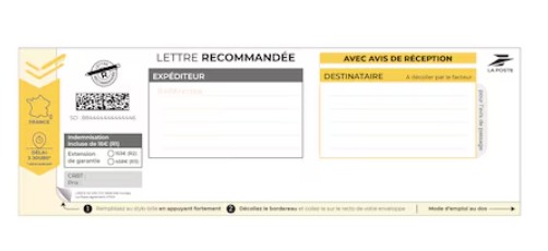 Imprimé recommandé liasse guichet LRSD2 - avec AR + preuve de dépôt - boîte de 200