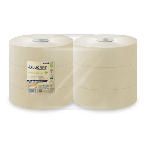 Papier hygiénique maxi jumbo 350 m - EcoNatural 350 2 plis - havane - Ecolabel - carton de 6 pièces