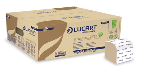 Papier hygiénique plié paquet plat - 210 feuilles - EcoNatural 210 I - 2 plis - havane - Ecolabel - 40 paquets