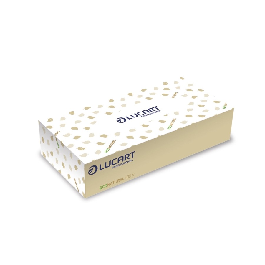 Mouchoirs - 100 feuilles - EcoNatural 100 V - 2 plis - havane - Ecolabel - carton de 40 boîtes - LUCART