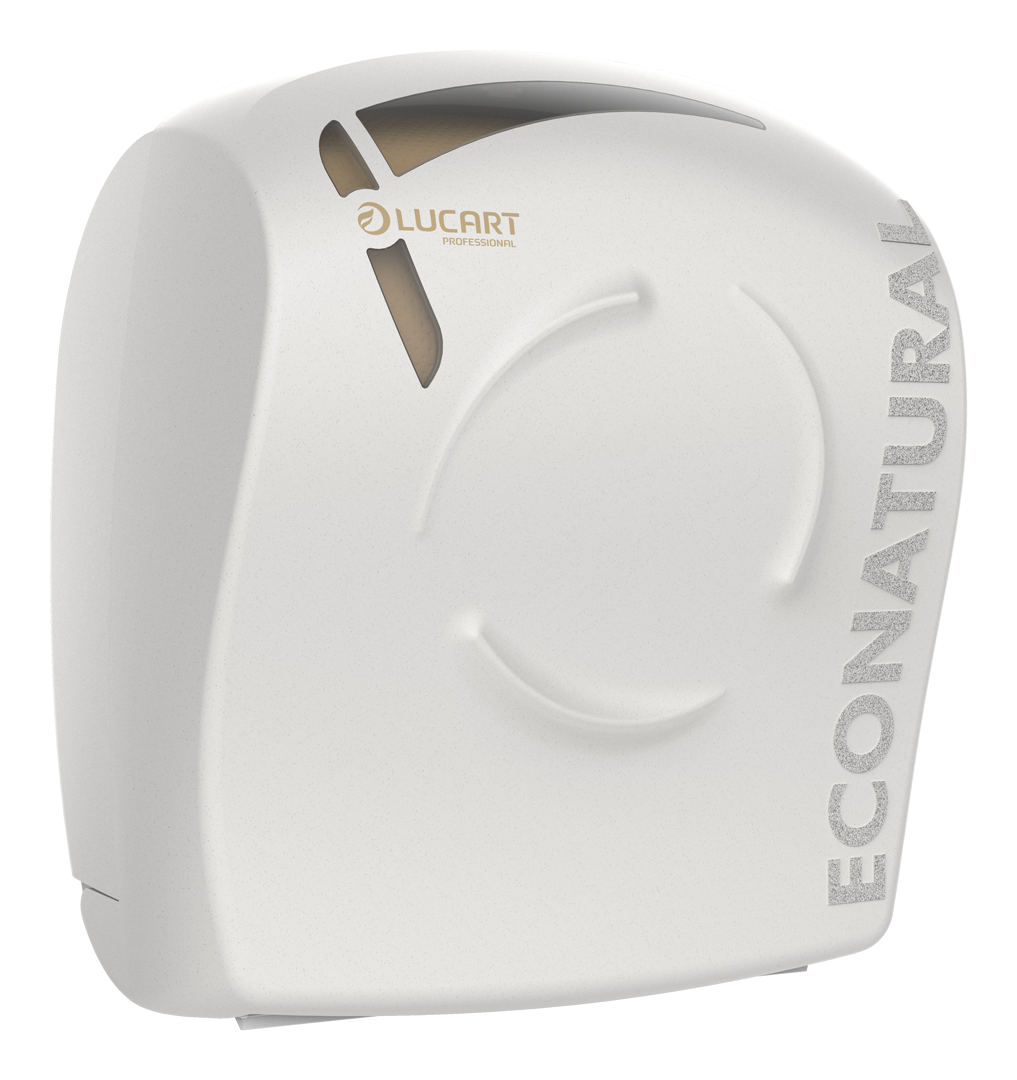Distributeur essuie-mains rouleau feuille à feuille découpe automatique - blanc - EcoNatural Flow Autocut Towel ID