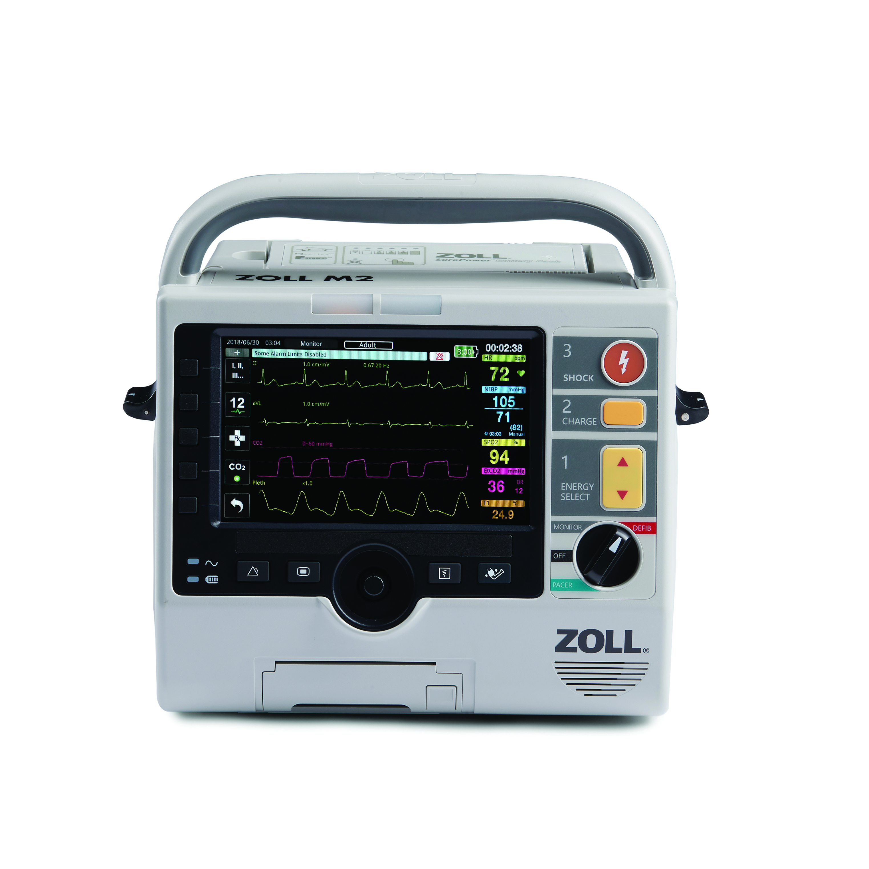 M2 : SPO2, PNI, ECG 12D, ETCO2, temp, Wifi