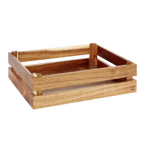 Caissette bois 35X29cm - H.10.5cm - Naturel-