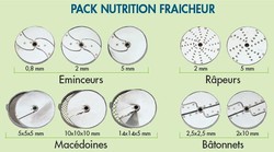 Pack 10 disques nutrition fraîcheur pour coupe-légumes et combiné cutter CL55 / CL50 / CL52 / CL 60 / R752 Robot Coupe