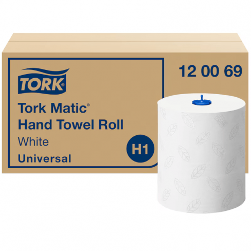 Essuie-mains bobine l. 150 m - Tork Matic Universal H1 - 2 plis - Ecolabel - 1 carton de 6 pièces - ESSITY