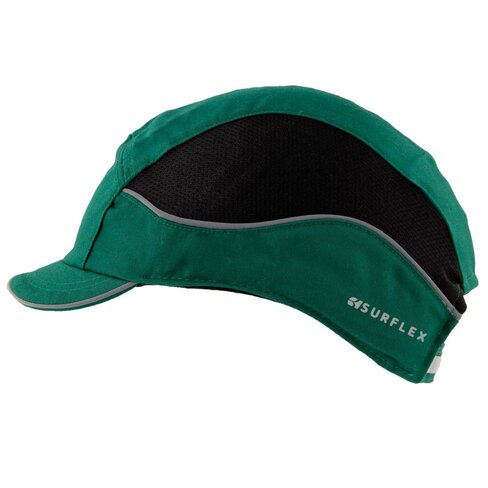Casquette anti-heurt AIR + 3 coques ABS - lot de 20 Surflex - Vert - taille standard - Visière de 3 cm