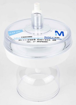 Filtre final Millipak Express 20 pour systèmes Milli-Q® - Merck Millipore