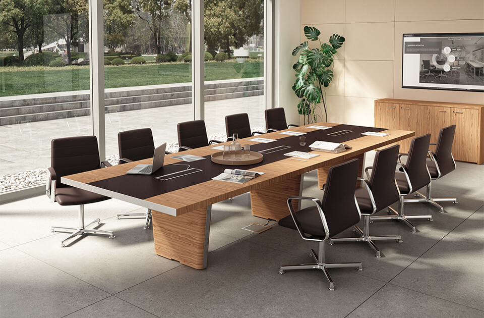 Table de réunion Quadri prestige 12/14 places - Ouvrir le diaporama