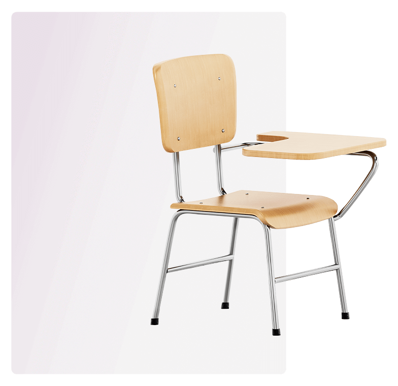 Chaises à tablette