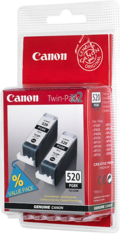 Cartouche d'encre Canon PGI520BK - 2932B012 - noir - lot de 2