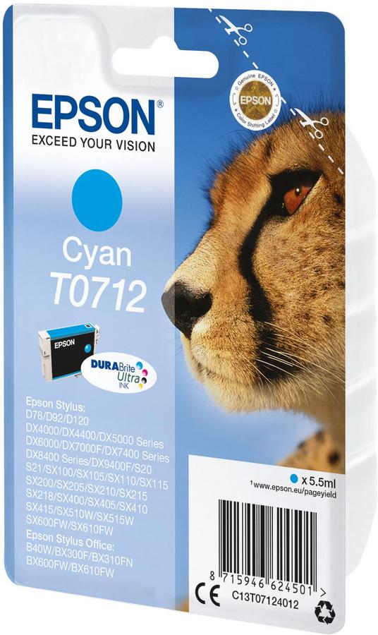 Cartouche d'encre Epson C13T07124022 - DuraBrite Ultra - cyan - l'unité