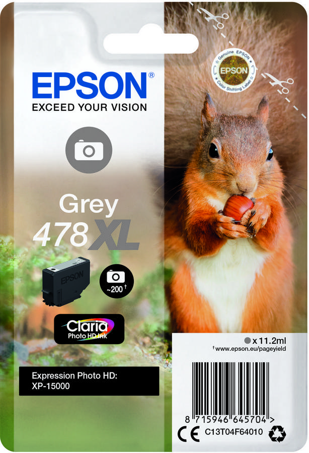 CART - BBTT4F64 - EPSON - 478XL GRIS - PAR 1 POUR XP-15000