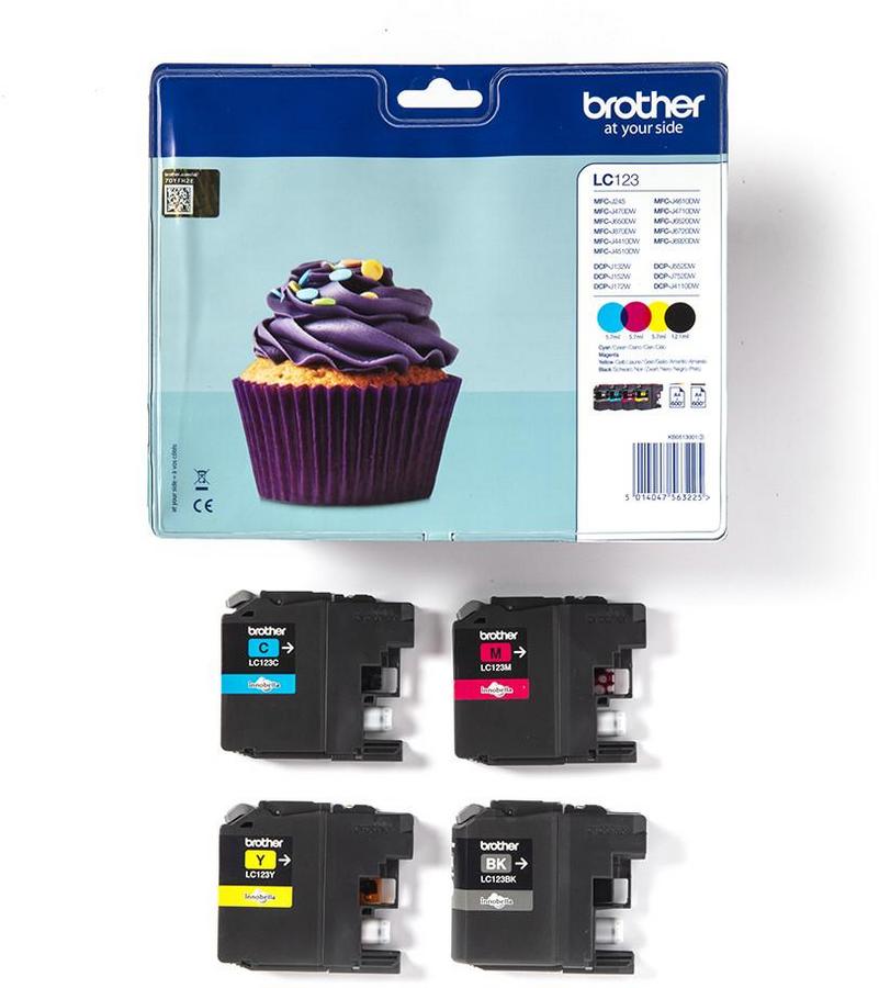 Cartouche d'encre Brother LC123VALBP - noir et 3 couleurs - le pack