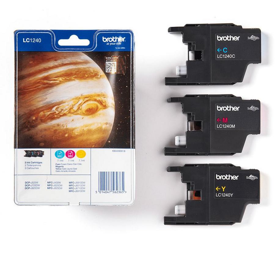 Cartouche d'encre Brother LC1240RBWBP - 3 couleurs - le pack